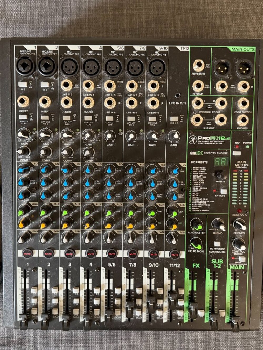Complete Home Studio Bundle: Mackie ProFX12v3 Mixer + Headphones + Cable